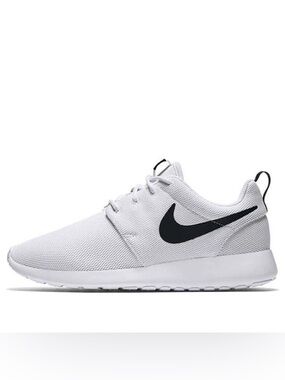Nike Roshe One White Mesh Runner with Black Swoosh Sneakers